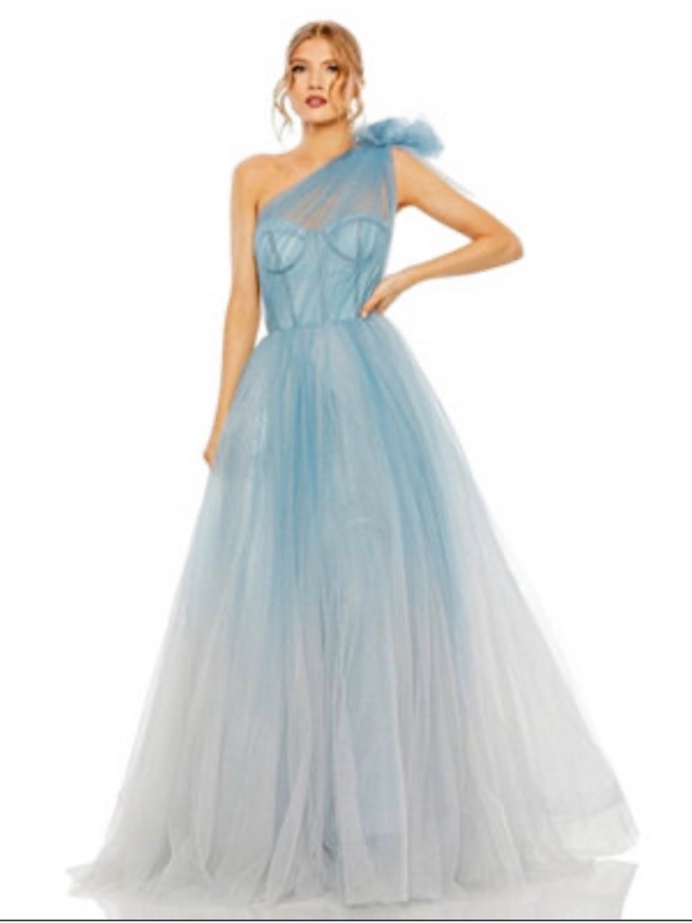 Mac Duggal blue/purple glitter Evening Dress